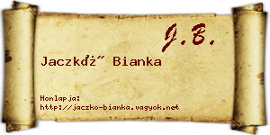 Jaczkó Bianka névjegykártya