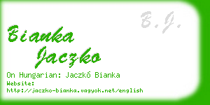 bianka jaczko business card