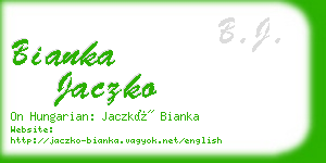 bianka jaczko business card